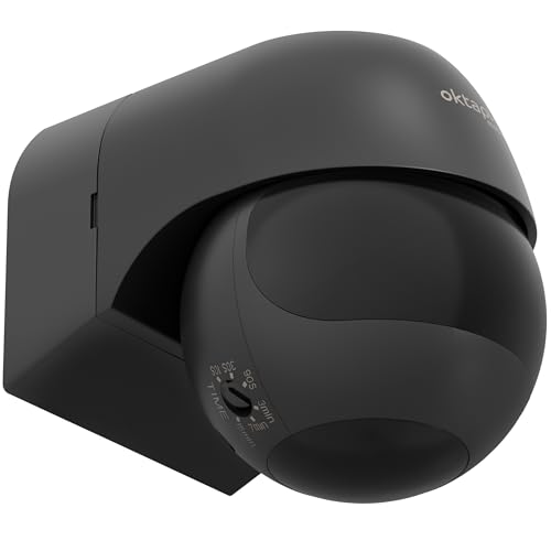 Oktaplex Anja Bewegungsmelder mit 2 Sensoren Außen 12 Meter / 180 Grad Erfassung schwenkbar LED geeignet PIR-Sensor IP44 Motion Sensor anthrazit von Oktaplex motion