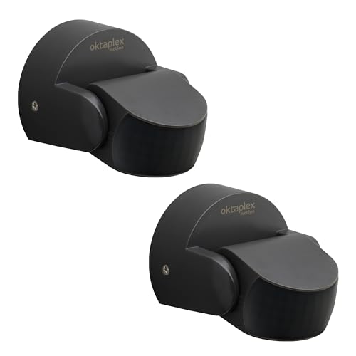 Oktaplex Bea 2X Bewegungsmelder Aussen IP65 schwenkbar 180° PIR-Sensor 10m Reichweite 230 V anthrazit Aufputz Bewegungssensor von Oktaplex motion