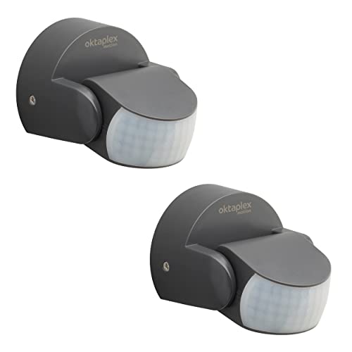 Oktaplex Bea 2er Set Bewegungsmelder Aussen IP65 schwenkbar 180° PIR-Sensor 12m Reichweite 230 V anthrazit Aufputz Bewegungssensor Oktaplex Bea 2er Set Bewegungsmelder Aussen IP65 schwenkbar 180° PIR-Sensor 12m Reichweite 230 V anthrazit Aufputz Bewegungssensor von Oktaplex motion