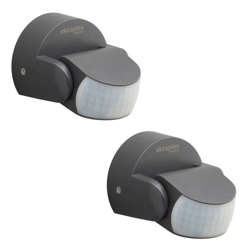 Oktaplex Bea Bewegungsmelder Außen 2er Set IP65 12m Reichweite Anthrazit von Oktaplex motion