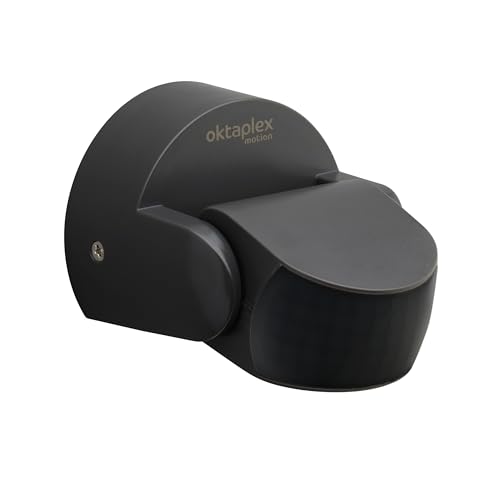 Oktaplex Bea Bewegungsmelder Aussen IP65 schwenkbar 180° Infrarotsensor 10m Reichweite 230V anthrazit mit Dämmerungssensor von Oktaplex motion