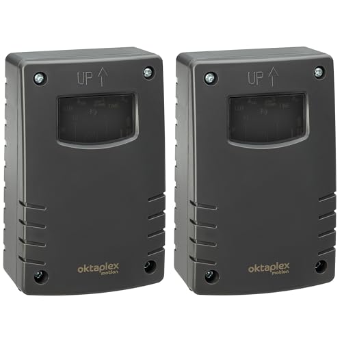Oktaplex Bela 2er Set Dämmerungsschalter Aussen mit Ausschalttimer IP65 230V anthrazit einstellbarer Dämmerungssensor von Oktaplex motion