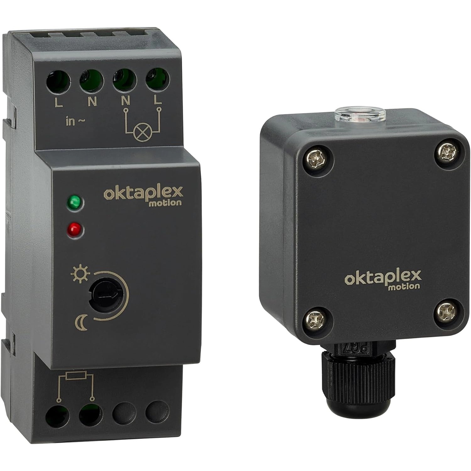Oktaplex Edi 230V Dämmerungsschalter für Hutschiene mit Externen Sensor von Oktaplex motion