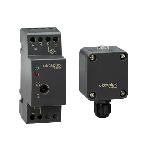 Oktaplex Edi Dämmerungsschalter Hutschiene 35mm 230V externer Dämmerungsensor IP65 aussen anthrazit von Oktaplex motion