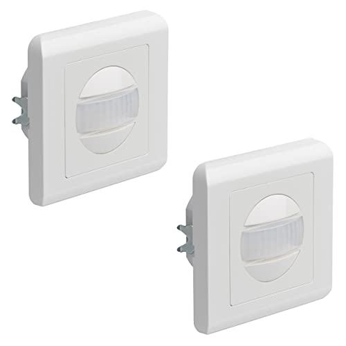 Oktaplex Ela 2er Set Bewegungsmelder Unterputz 160° Infrarot-Sensor 9m Reichweite 230V Hohlwanddose weiß mit Dämmerungssensor von Oktaplex motion