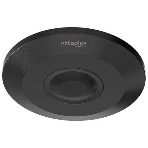 Oktaplex Ina Bewegungsmelder 360° 6m PIR-Sensor Deckenbewegungsmelder Innen Aufputz schwarz 230V Motion Sensor LED geeignet von Oktaplex motion
