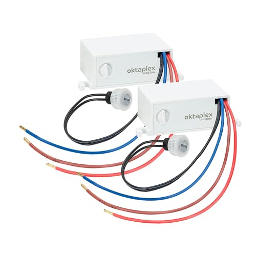 Oktaplex Jasy 2 Stück Einbau Dämmerungssensor aussen und innen Lichtsensor IP65 Dämmerungsschalter Weiss 230V von Oktaplex motion