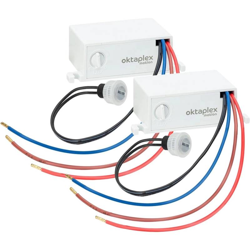 Oktaplex Jasy Dämmerungssensor 2er Set Außen/Innen IP65 – Weiß 230V von Oktaplex motion