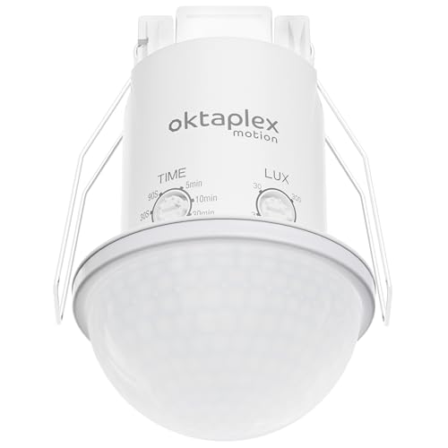 Oktaplex Kim 2er Set 360 Grad Einbau Bewegungsmelder Decke IP54 PIR-Sensor 10m Reichweite Deckensensor Bad Bewegungsmelder Außen Weiss Oktaplex Kim 2er Set 360 Grad Einbau Bewegungsmelder Decke IP54 PIR-Sensor 10m Reichweite Deckensensor Bad Bewegungsmelder Außen Weiss von Oktaplex motion