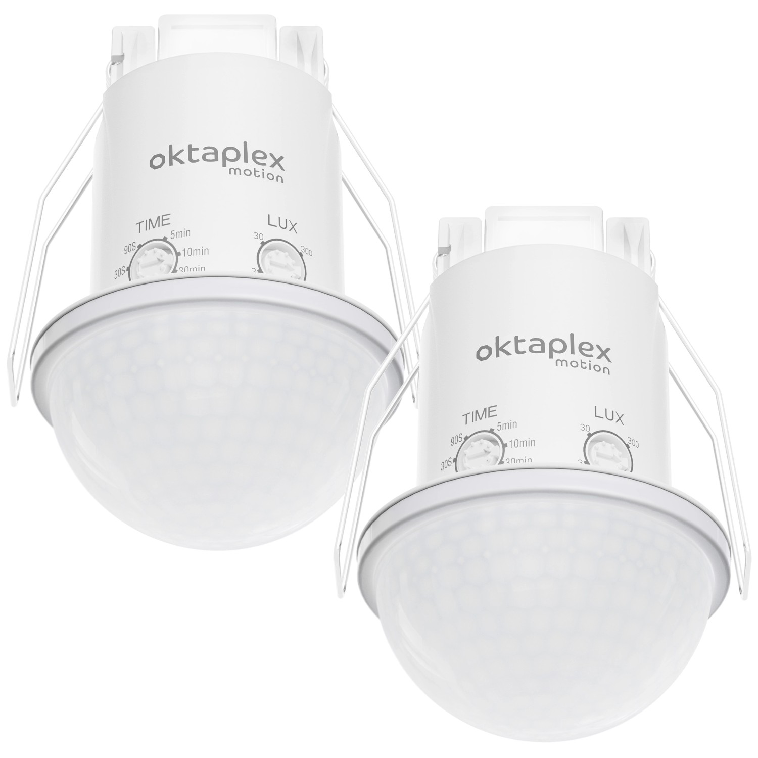 Oktaplex Kim 2er Set Einbau Deckenbewegungsmelder 360 Grad IP54 PIR-Sensor 10m Weiß von Oktaplex motion