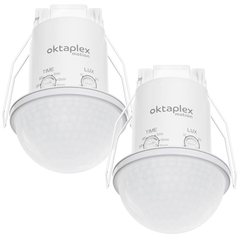 Oktaplex Kim 2er Set Einbau Deckenbewegungsmelder 360 Grad IP54 PIR-Sensor 10m Weiß Oktaplex Kim 2er Set Einbau Deckenbewegungsmelder 360 Grad IP54 PIR-Sensor 10m Weiß von Oktaplex motion