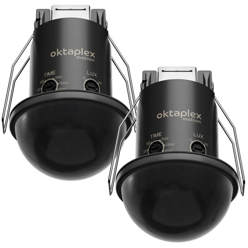 Oktaplex Kim Einbau Deckenbewegungsmelder 360 Grad 2er Set IP54 PIR-Sensor 8m Schwarz Oktaplex Kim Einbau Deckenbewegungsmelder 360 Grad 2er Set IP54 PIR-Sensor 8m Schwarz von Oktaplex motion