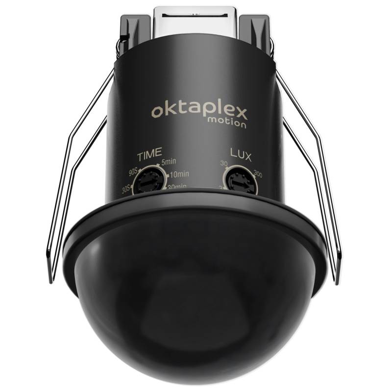 Oktaplex Kim Einbau Deckenbewegungsmelder 360 Grad IP54 PIR-Sensor 8m Schwarz von Oktaplex motion
