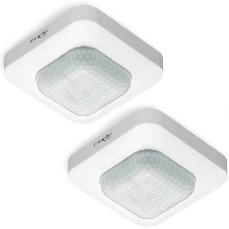 Oktaplex Leo Bewegungsmelder Innen 2er Set 360° PIR Sensor 20m Reichweite Weiß von Oktaplex motion