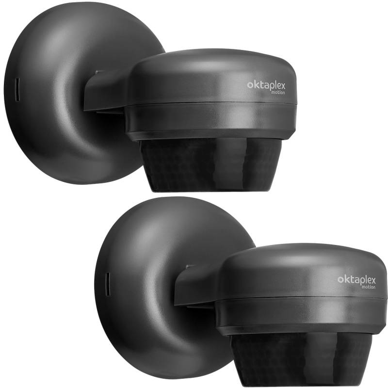 Oktaplex Mia Bewegungsmelder Aussen 360 Grad 2er Set Aufputz 10m Anthrazit IP65 230V von Oktaplex motion