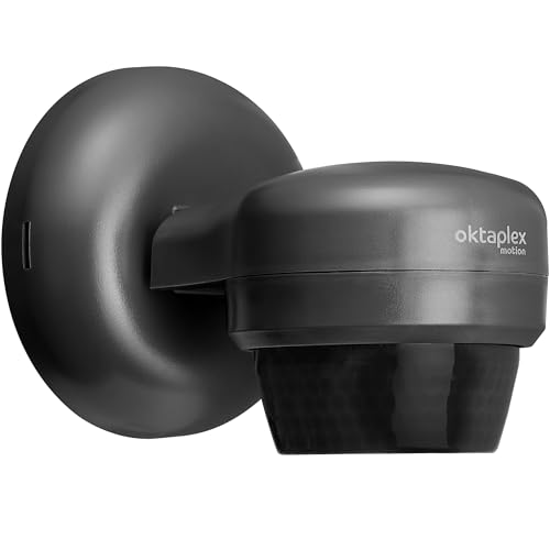 Oktaplex Mia Bewegungsmelder Aussen 360 Grad schwenkbar IP65 Bewegungssensor Aufputz 10m Reichweite 230V anthrazit von Oktaplex motion