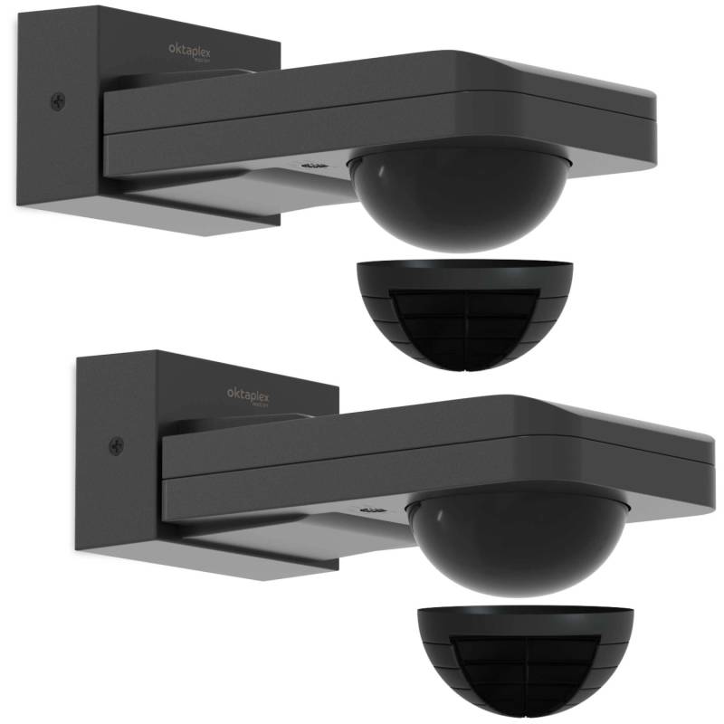 Oktaplex Tea Bewegungsmelder 2er Set 360 Grad 9m Außen Schwenkbar Anthrazit IP65 von Oktaplex motion