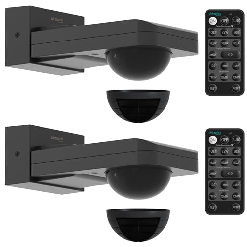 Oktaplex 2er Set Tea schwenkbarer Bewegungsmelder Aussen 360 Grad inkl. Fernbedienung Infrarot-Sensor IP65 9m Reichweite 230V Bewegungssensor anthrazit Oktaplex 2er Set Tea schwenkbarer Bewegungsmelder Aussen 360 Grad inkl. Fernbedienung Infrarot-Sensor IP65 9m Reichweite 230V Bewegungssensor anthrazit von Oktaplex motion