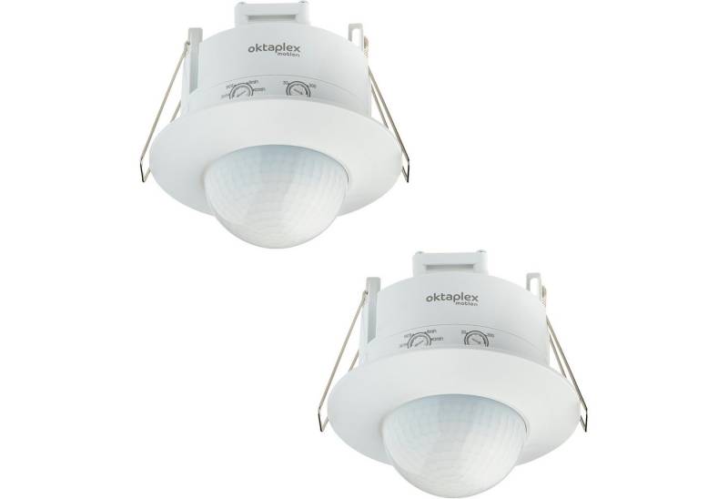 Oktaplex motion Bewegungsmelder 2er Set Sam 360 Grad für Innen Unterputz, Präsenzmelder Unterputz 230V LED geeignet von Oktaplex motion