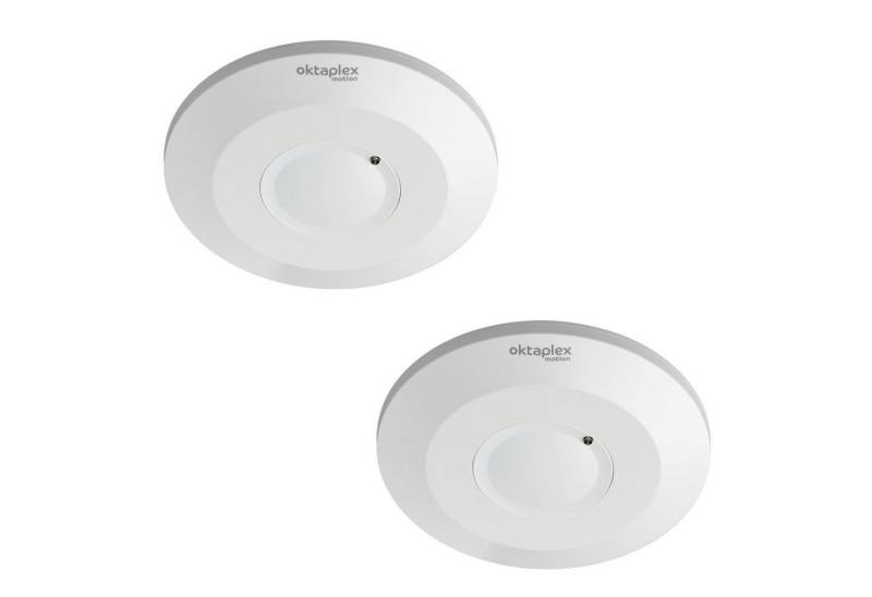 Oktaplex motion Bewegungsmelder Ida 2er Set 360° HF-Sensor, Deckenbewegungsmelder weiß sehr flach 2-16m Reichweite von Oktaplex motion