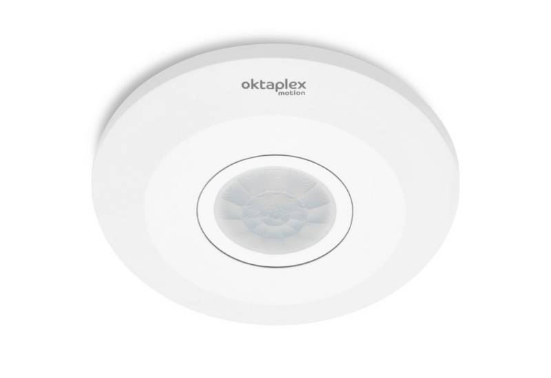 Oktaplex motion Bewegungsmelder Ina 360° Infrarotsensorsensor Innen flach, Deckenbewegungsmelder sehr flach Ø 8 Metern Reichweite von Oktaplex motion