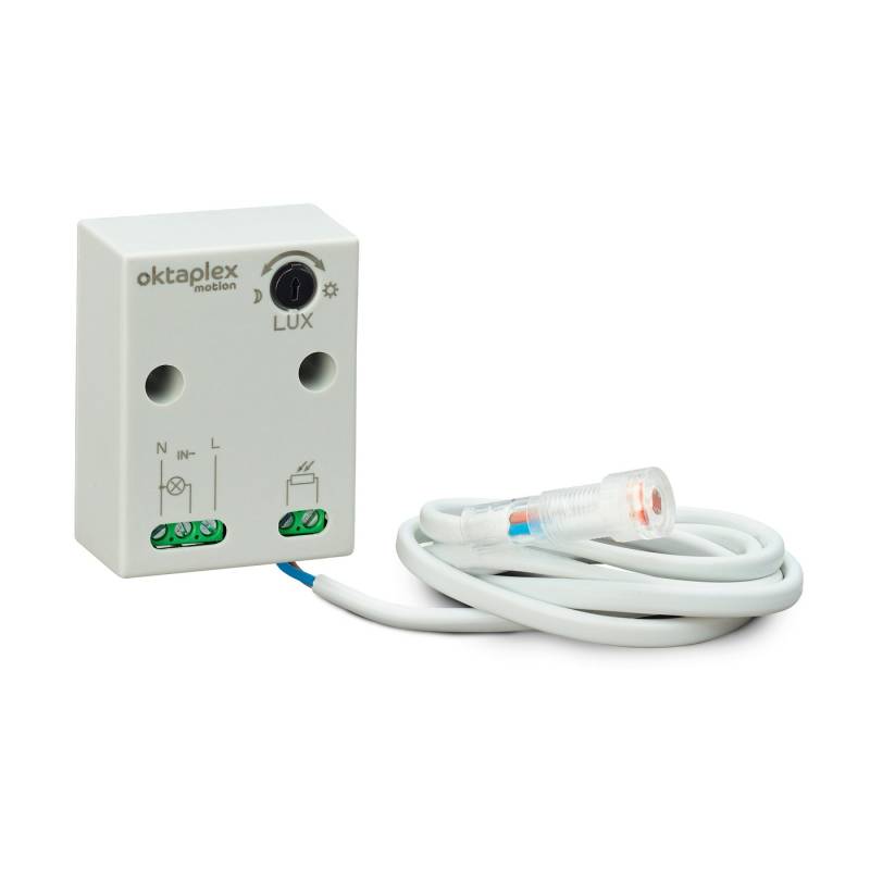 Oktaplex motion Dämmerungsschalter Rosa Einbau Dämmerungssensor 230V, Einbausensor IP65 weiß Lichtsensor Kabel verlängerbar von Oktaplex motion