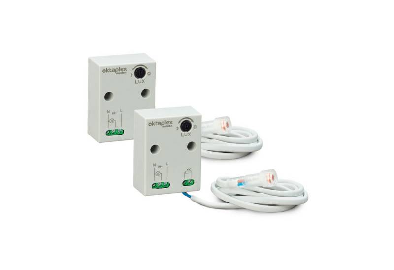 Oktaplex motion Dämmerungsschalter Rosa Einbau Dämmerungssensor 230V, Einbausensor IP65 weiß Lichtsensor Kabel verlängerbar von Oktaplex motion