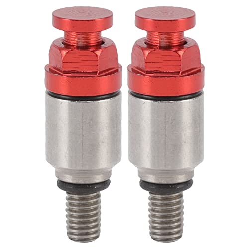 Gabelentlüftungsventil, hochfeste professionelle Gabelentlüftungsventile 2 Stück Aluminiumlegierung M5x0,8 für Motorräder(rot) von Okuyonic