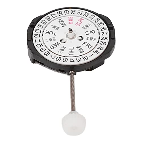 Okuyonic Tag-Datum-Kalender-Uhrwerk, sichere professionelle Ersatzteile Kunststoff-3-Zeiger-Uhrwerk für Uhrenreparaturwerkstätten von Okuyonic