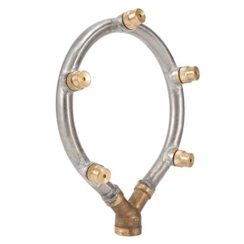 Okuyonic 5-Kopf-Nebeldüse, Nebeldüse Edelstahlmaterial Kreisförmige Nebeldüse mit 5 Nebeldüsen für die Gartenlandwirtschaftsbewässerung von Okuyonic