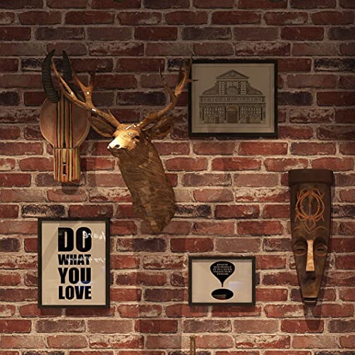 Okydoky 44x600cm ROT Stein Mauer Selbstklebende Tapete, Ziegelstein Backstein, Möbelaufkleber Wandsticker, Steintapete Vinyl Wandaufkleber, Geeignet für Wohnzimmer, Küche, Schlafzimmer,QZ-RD-6 von Okydoky