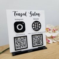 Business Qr Code | Social Media Schild Salonschild Beauty Sign Friseurinnen Kosmetikerin Multi Instagram Facebook von OlahCrafts
