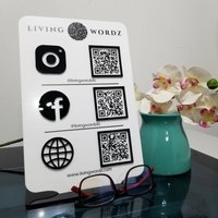 Business Qr Code | Triple Icon Social Media Sign Multi Instagram Facebook Salon Schild Beauty Frisörin Kosmetikerin von OlahCrafts