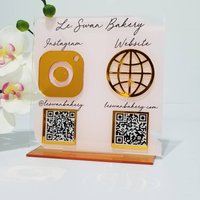 Menü Qr Code | Scannable Sign Social Media Balkencodezeichen Hier Bezahlen Unterschreiben Salon Schild Acryl Qr-Zeichen Weihnachtsgeschenk von OlahCrafts