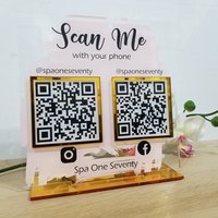 Multi Qr Code Zeichen | Sign Business Social Media Qr-Code-Zeichen Aus Acryl Qr Scannen Sie Mich Mit Ihrem Telefonschild von OlahCrafts