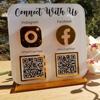 Social Media Zeichen | Lass Uns Soziale Bekommen Folgen Sie Auf Modernes Business Schild Schließen Sich Mit An Gefällt Markiere von OlahCrafts