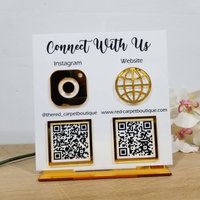 Social Sign For Business | Instagram Tiktok Venmo Scannable Media Qr Code Acryl Schild Webseite Qr-Code Restaurants Bar von OlahCrafts