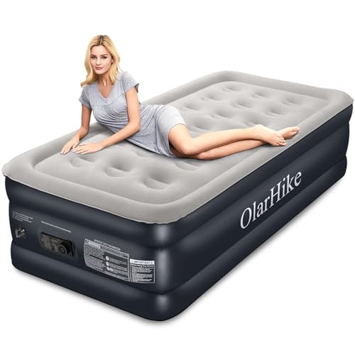 OlarHike Luftbett mit Eingebauter Elektrischer Pumpe, Luftmatratze Selbstaufblasend für 1 Person, Premium Einzelbett Gästebett, Aufblasbare Matratze für Camping oder Heimgebrauch, 198 x 102 x 46 cm von OlarHike