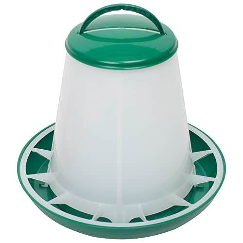 Olba Geflügel-Futterautomat 1kg Hühnertrog, Futtertrog, Küken-Futtertrog, Wachtel-Futtertrog mit Deckel und Aufhängung von Olba