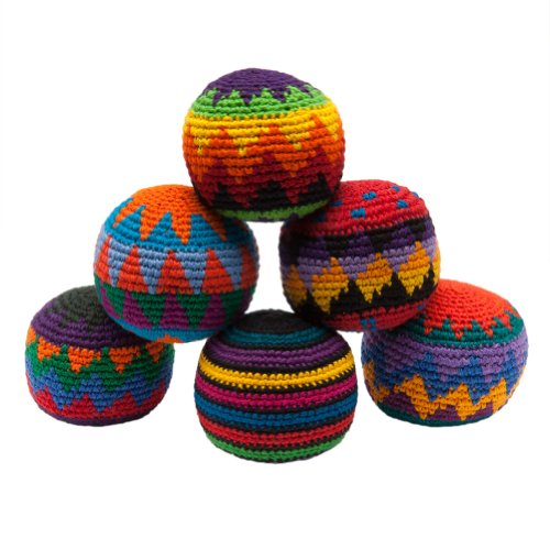 Hackisack - Bunter gestrickter Kickball 6er-Pack von Old Glory