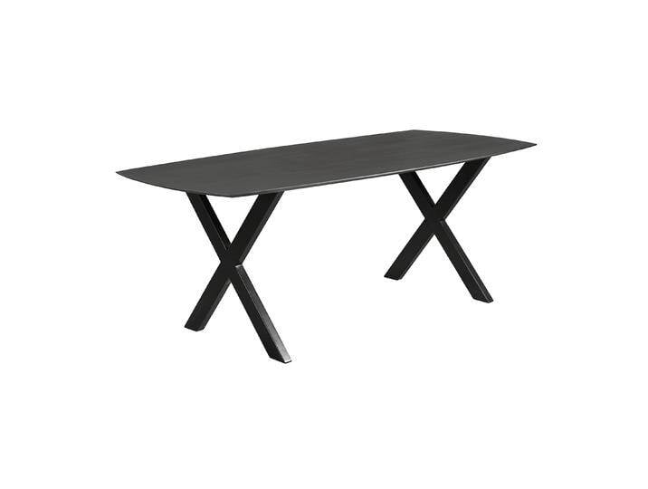 Esszimmertisch Mango Dänisch Oval Schwarz 240x100 cm mit X Bein von Old Inn