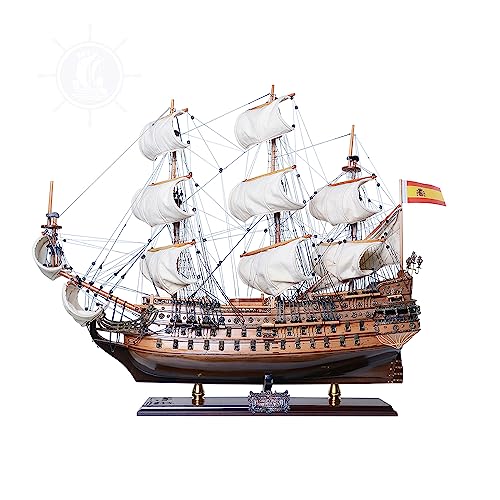 Old Modern Handicrafts San Felipe Limited Edition Full Crooked Sail Model – Vollständig montiertes Schiffsmodell in Museumsqualität – Dekor für Zuhause und Büro – 71,1 x 24,1 x 66 cm (L x B x H) von Old Modern Handicrafts