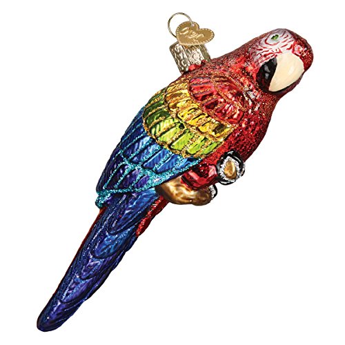 Old World Christmas Bird Watcher Collection Glass Blown Ornaments for Christmas Tree, Glas, Tropischer Papagei, 5½" von Old World Christmas