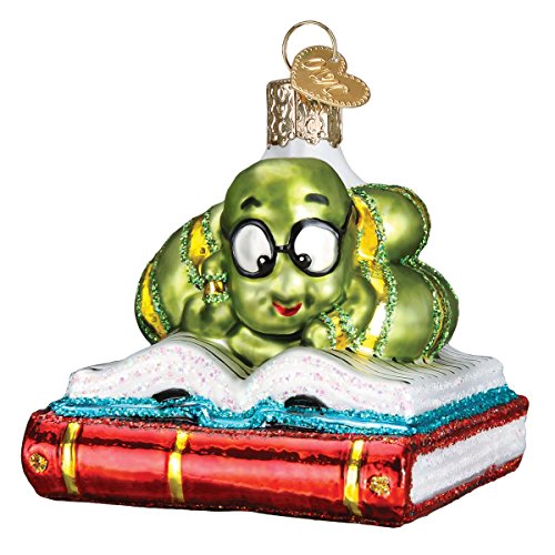 Old World Christmas Bücherwurm Glasgeblasene Ornamente für Weihnachtsbaum von Old World Christmas