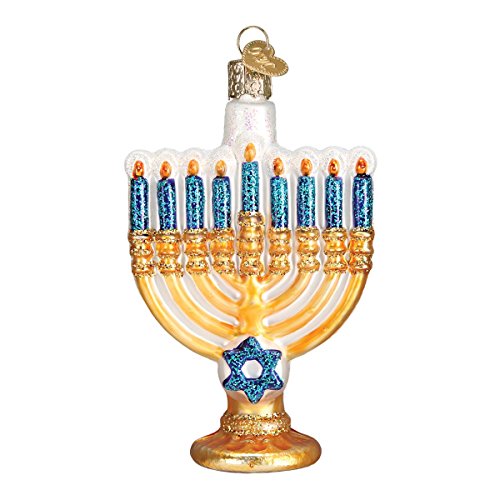 Old World Christmas Ornamente: Chanukkah-Glas-Ornamente für Weihnachtsbaum, Menora von Old World Christmas