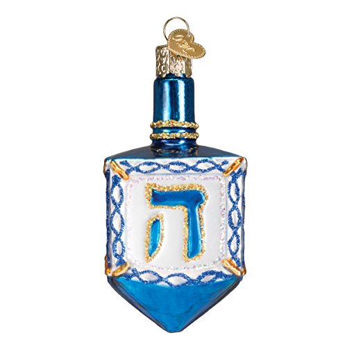 Old World Christmas Chanukkah-Glas-Ornamente für Weihnachtsbaum Dreidel von Old World Christmas