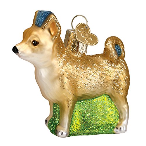 Old World Christmas Christbaumschmuck: Hunde-Kollektion, Glasornamente für Weihnachtsbaum Chihuahua Braun, Grün von Old World Christmas