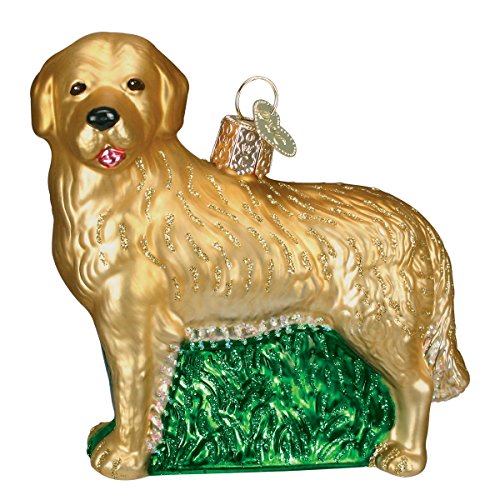 Old World Christmas Christbaumschmuck: Hunde-Kollektion, Glasornamente für Weihnachtsbaum Golden Retriever gelb von Old World Christmas