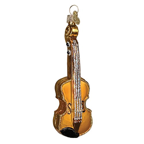 Old World Christmas Christbaumschmuck: Musikinstrumente aus Glas für den Weihnachtsbaum. Violine 4.5 x 1 Gold von Old World Christmas