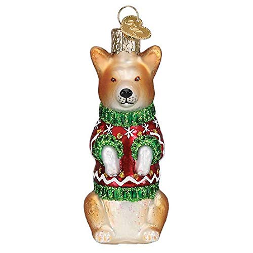 Old World Christmas Christmas Corgi Glass Ornament Free Box 12558 New von Old World Christmas